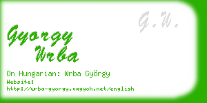 gyorgy wrba business card